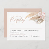 Pampas Grass RSVP-kaarten Briefkaart (Voorkant / Achterkant)