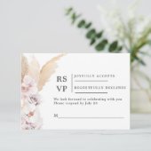 Pampas Grass RSVP mariage insérer carte (Debout devant)