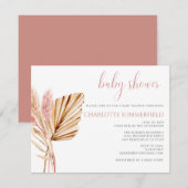 Pampas Grass Rustic Boho Floral Baby shower Kaart (Voorkant / Achterkant)