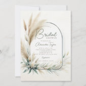 Pampas Grass Sage Green Boho Arch Vrijgezellenfees Kaart (Voorkant)