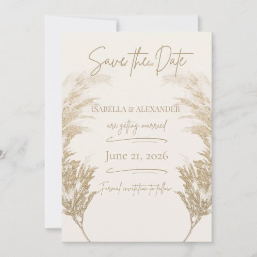 Pampas Grass Save the Date (Devant)