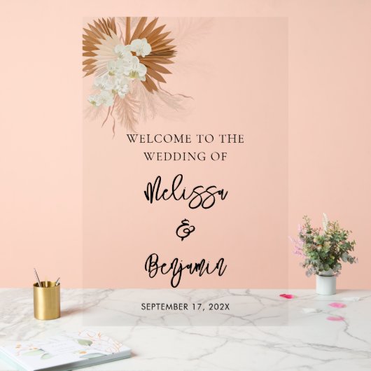 Pampas Grass Script Floral Mariage (Mariage)