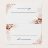 Pampas Grass Script Terracotta Mariage Place Card (Outside Unfolded)