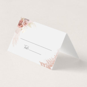 Pampas Grass Script Terracotta Mariage Place Card