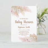 Pampas Grass Surprise Baby shower Invitation fille (Debout devant)