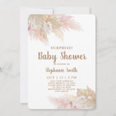 Pampas Grass Surprise Baby shower Invitation fille (Devant)