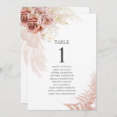 Pampas Grass Table Number 1 Wedding Seating Chart (Voorkant / Achterkant)