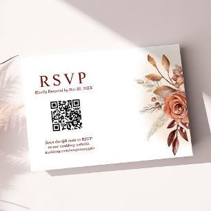 Pampas Grass Terra QR Code Bloemen Bruiloft RSVP