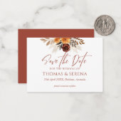 Pampas Grass Terracotta Bewaar de datum QR-code Notitiekaartje (Voorkant / Achterkant in situ)