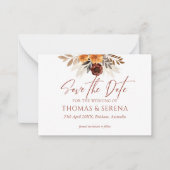 Pampas Grass Terracotta Bewaar de datum QR-code Notitiekaartje (Voorkant)