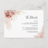 Pampas Grass Terracotta Bloemen Bruiloft Details Informatiekaartje (Voorkant)