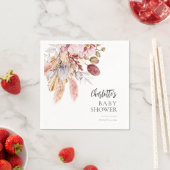 Pampas Grass Terracotta Boho Baby shower Papier Servet (Insitu)