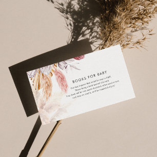 Pampas Grass Terracotta Books voor Baby shower Informatiekaartje