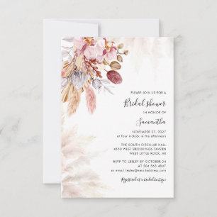 Pampas Grass Terracotta Bridal Shower Notitiekaartje
