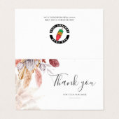 Pampas Grass Terracotta Carte de remerciements (Extérieur déplié)