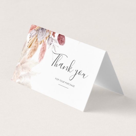 Pampas Grass Terracotta Carte de remerciements (Devant)