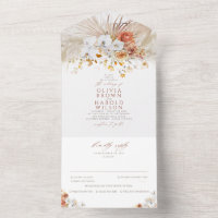 Pampas Grass Terracotta Floral Boho Wedding