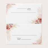 Pampas Grass Terracotta Floral Mariage Carte Place (Outside Unfolded)