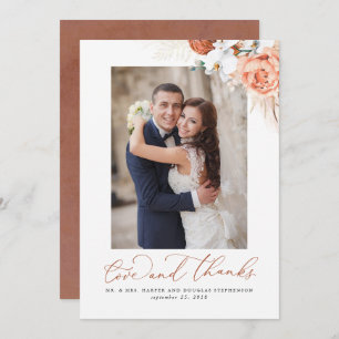 Pampas Grass Terracotta Floral Wedding Dank u Bedankkaart