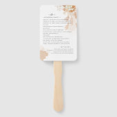 Pampas Grass Terracotta Foliage Wedding Programme Handwaaier (Achterkant)