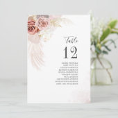 Pampas Grass Terracotta Mariage Numéro de table (Debout devant)