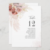 Pampas Grass Terracotta Mariage Numéro de table (Devant / Derrière)