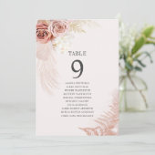 Pampas Grass Terracotta Mariage Numéro de table (Debout devant)