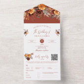 Pampas Grass Terracotta QR Code Herfst Herfst Budg All In One Uitnodiging (Binnen)