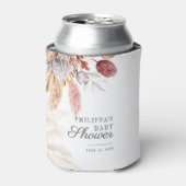 Pampas Grass Terracotta Script Baby shower Blikjeskoeler (Blikje Voorkant)