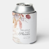 Pampas Grass Terracotta Script Baby shower Blikjeskoeler (Blikje Achterkant)