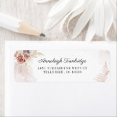 Pampas Grass Terracotta Script Boho Retouradres Etiket (Insitu)