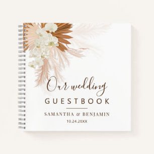 Pampas Grass Terracotta Script Mariage Livre d'or