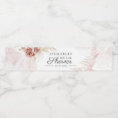 Pampas Grass Terracotta Script Vrijgezellenfeest Waterfles Etiket (Enkel label)