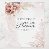 Pampas Grass Terracotta Script Vrijgezellenfeest Wijn Etiket (Enkel label)