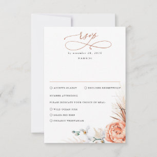 Pampas Grass Terracotta Sinaasappel Bloemen Bruilo RSVP Kaartje