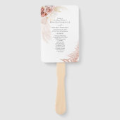 Pampas Grass Terracotta Wedding Ceremony Programme Handwaaier (Voorkant)