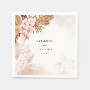 Pampas Grass Terracotta Wedding Reception Paper Servet