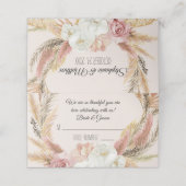 Pampas Grass Terre Floral Boho Tente Place Cartes (Extérieur déplié)