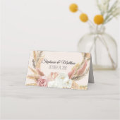 Pampas Grass Terre Floral Boho Tente Place Cartes (Dos)
