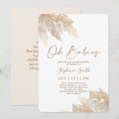 Pampas Grass Twins Baby shower Kaart (Voorkant / Achterkant)