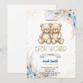 Pampas Grass twins bear invitation (Devant / Derrière)