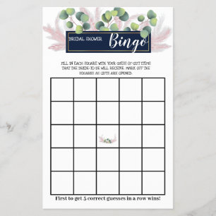 Pampas Grass Vrijgezellenfeest Bingo Game Kaart