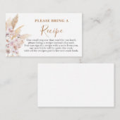Pampas Grass Vrijgezellenfeest Recipe Card-aanvraa Informatiekaartje (Voorkant / Achterkant)