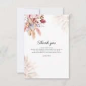 Pampas Grass Waterverf Baby shower Bedankkaart (Voorkant)