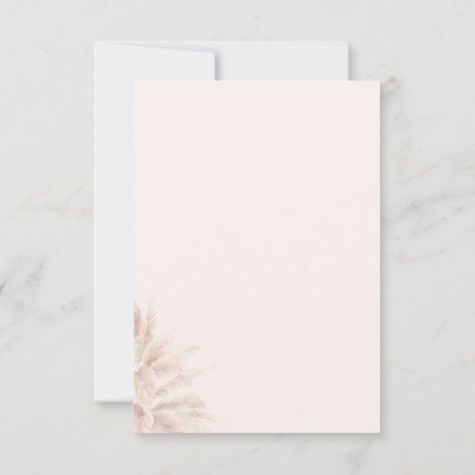 Pampas Grass Waterverf Baby shower Bedankkaart (Achterkant)