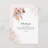 Pampas Grass Waterverf Baby shower Bedankkaart (Voorkant / Achterkant)