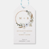 Pampas Grass Wedding Boho Terracotta Monogram Chic Cadeaulabel (Voorkant)