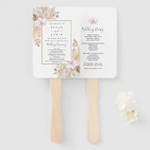 Pampas Grass Wedding Handwaaier (Voorkant en achterkant)