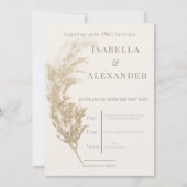 Pampas Grass Wedding Invitation (Devant)