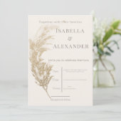 Pampas Grass Wedding Invitation (Debout devant)